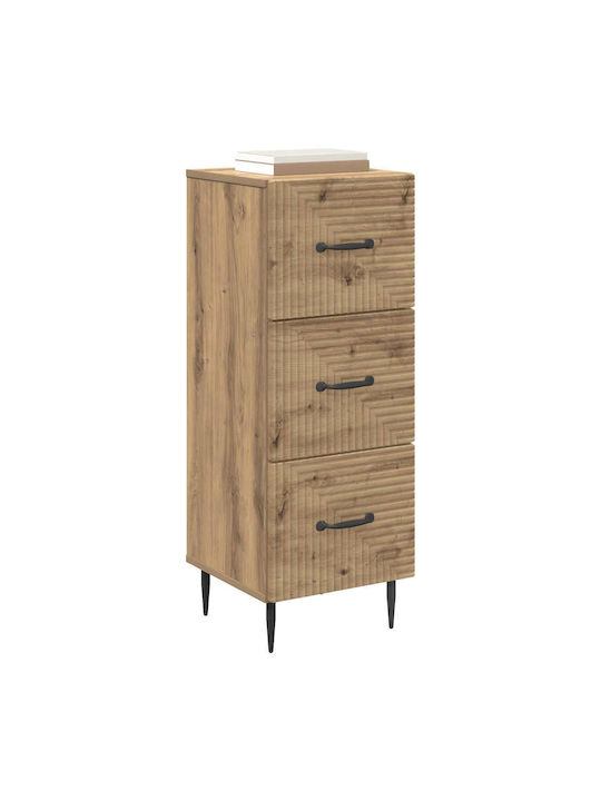 Wooden Storage Drawers with 3 Drawers L33xW34.5xH89.5cm