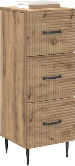 Sertar De Depozitare Din Lemn Cu 3 Sertare M33xL34.5xÎ89.5cm