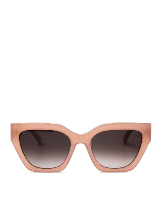 Faos Skyros Women's Sunglasses with Pink Plastic Frame and Brown Gradient Lens SKYROS017565319145