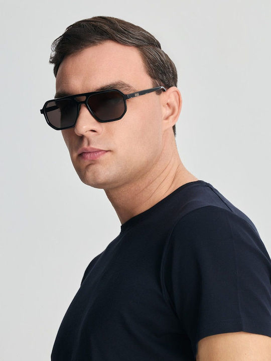 Faos Sunglasses Μαύρα with Acetate Frame & Black Lens Faos Sunglasses Μαύρα with Acetate Frame & Black Lens