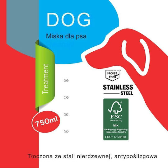 Pet Treatment Неръждаема Купа За Храна За Куче И Котка 750мл 23x6см