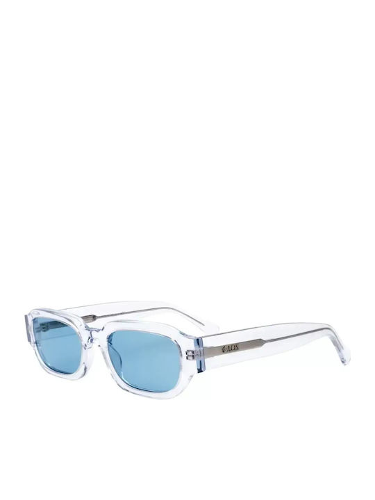 Faos Mykonos Men's Sunglasses with Transparent Horn-Rimmed Frame and Transparent Lens 489384