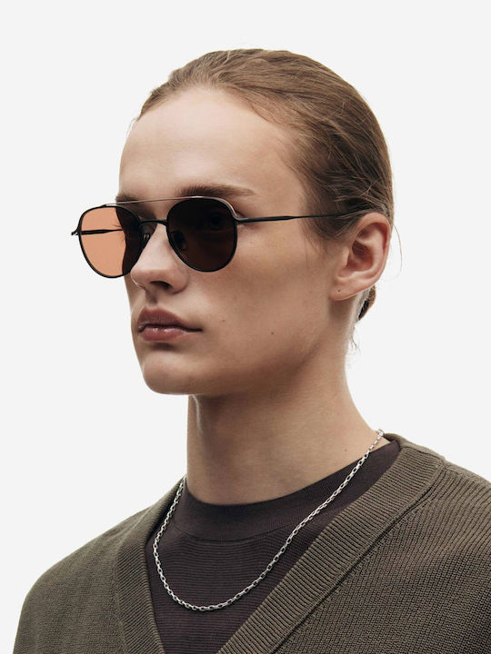 Projekt Produkt Sunglasses Μαύρα with Metal Frame & Black Lens
