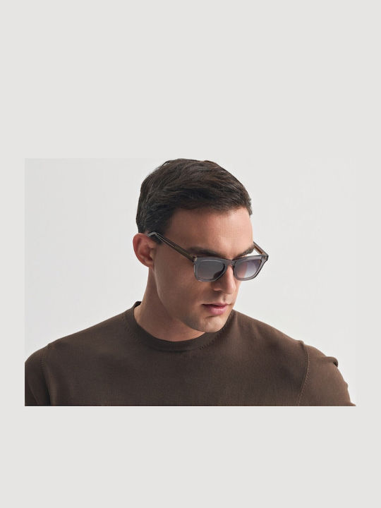Faos Icaria Men's Sunglasses with Gray Plastic Frame and Gray Gradient Lens 474349