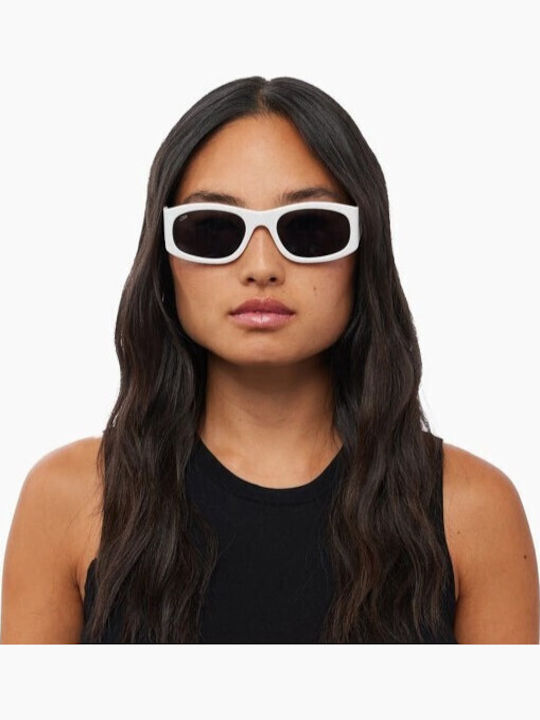 Akila Men's Sunglasses with White Plastic Frame and Gray Lens 424866