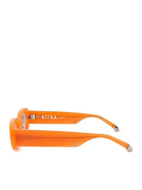 Oscar & Frank Citra Male Sunglasses with Orange Horn-Rimmed Frame and Orange Lens