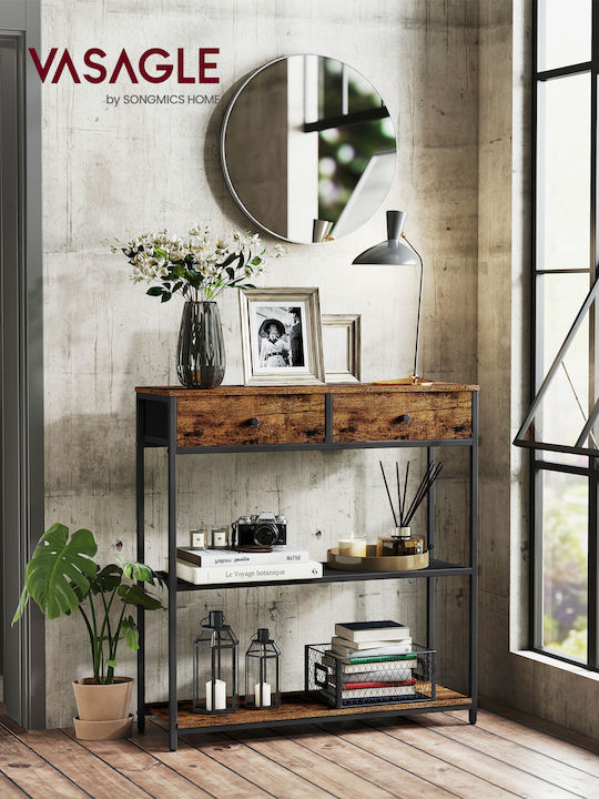 Κονσόλα Ξύλινη Καφέ Rustic Μ76xΠ24xΥ80εκ.