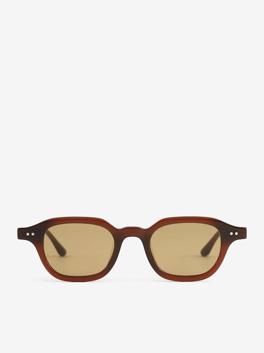Projekt Produkt Men's Sunglasses with Brown Plastic Frame and Transparent Lens 476364