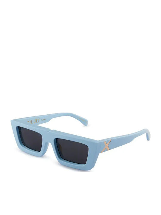 Oscar & Frank Lil Jet Baby Men's Sunglasses with Light Blue Horn-Rimmed Frame and Light Blue Lens 379923
