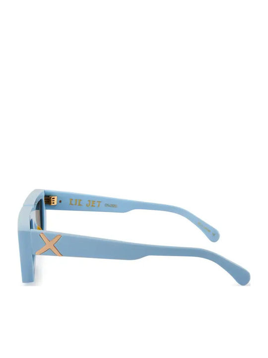 Oscar & Frank Lil Jet Baby Men's Sunglasses with Light Blue Horn-Rimmed Frame and Light Blue Lens 379923