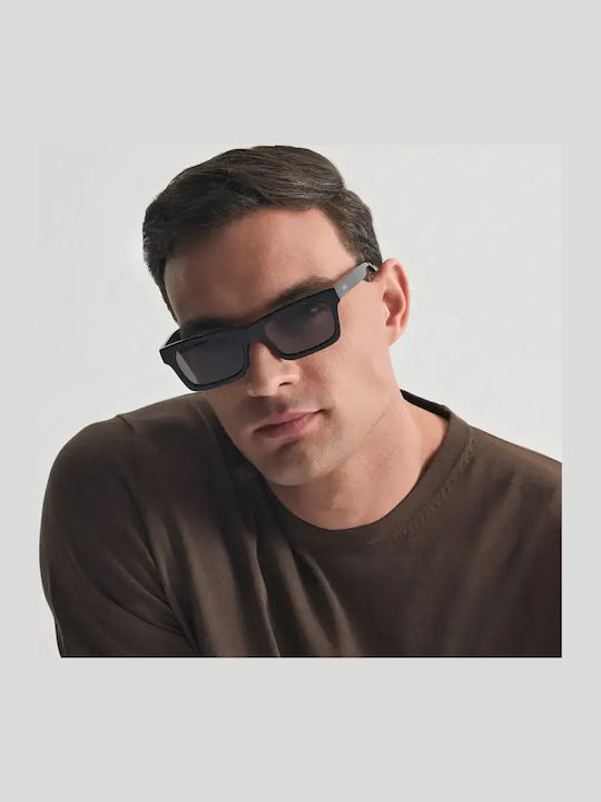 Faos Men's Sunglasses with Black Plastic Frame and Black Lens 474346