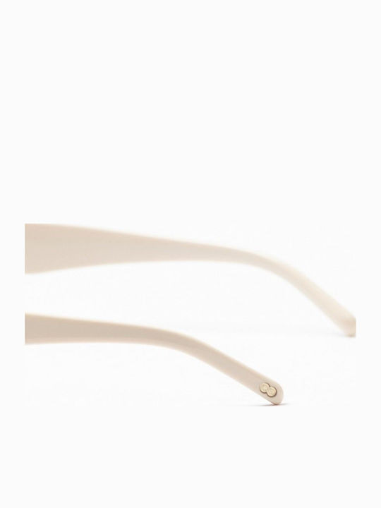 Common Sense Women's Sunglasses with White Frame and Gray Lens 489333