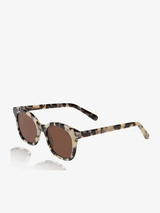 De Sunglasses Men's Sunglasses with Brown Tartaruga Horn-Rimmed Frame and Brown Lenses 389914