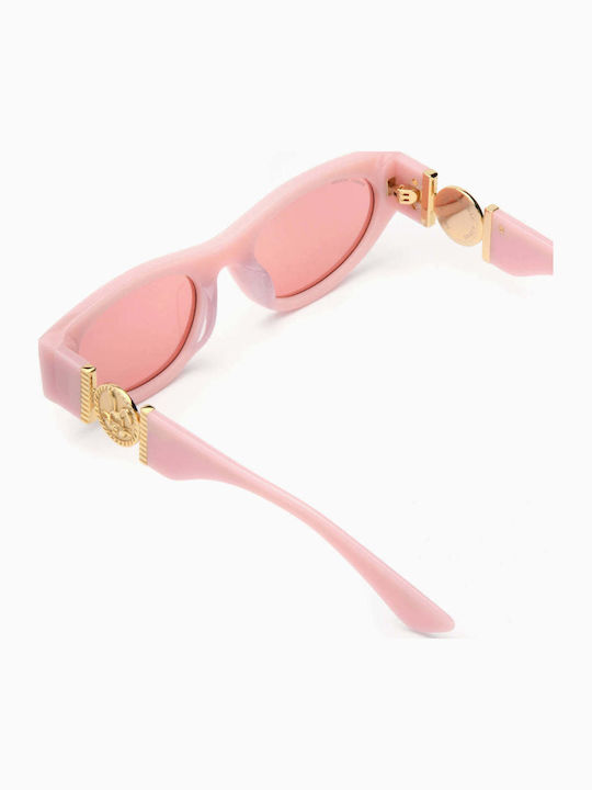 Akila Men's Sunglasses with Rose Gold Plastic Frame and Pink Lens 425297