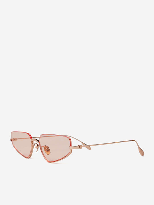 Projekt Produkt Women's Sunglasses with Rose Gold Metal Frame and Pink Lens 498715