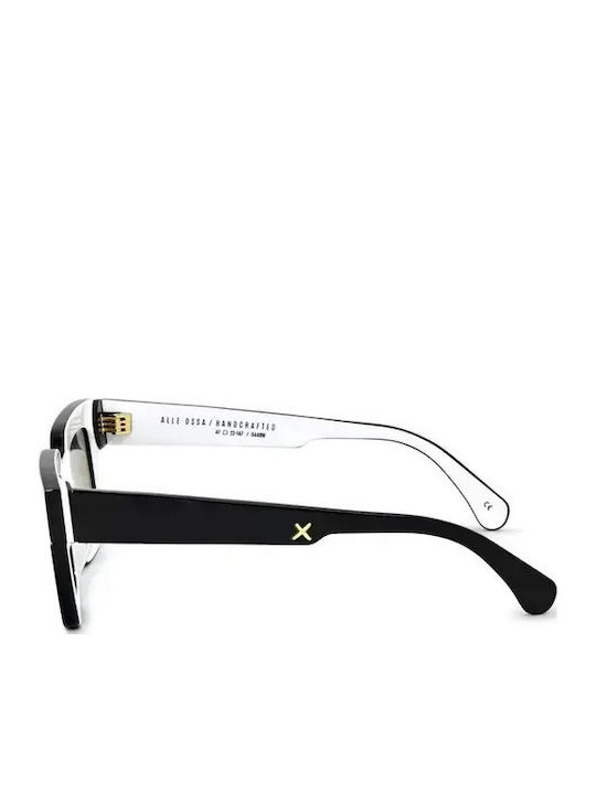 Oscar & Frank Alle Ossa Unisex Sunglasses with Black Plastic Frame and Black Lens 044BW