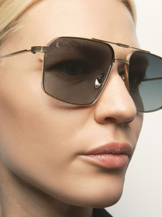 Kaleos 003 Men's Sunglasses with Gold Metallic Frame and Gradient Lens DONNELLY 3