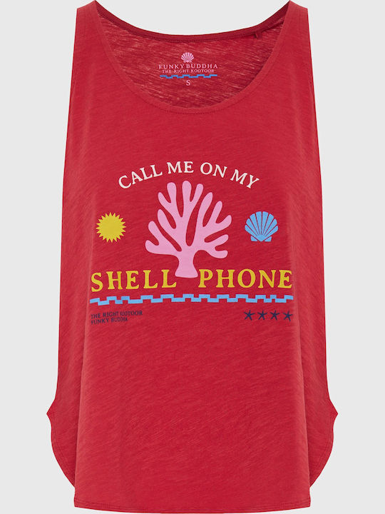 Women's Cotton Sleeveless Red Blouse
