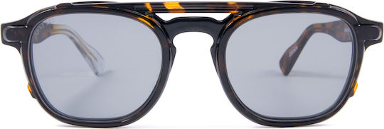 Snob Cabriolet Clip Black Tortoise Gray Conventional Clip-On Gray Organic Plastic Snv165 Cpc03z 48 21