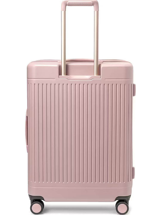 Puccini Βαλίτσα Ταξιδίου Καμπίνας Σκληρή Pink με 4 Ρόδες Ύψους 26εκ.