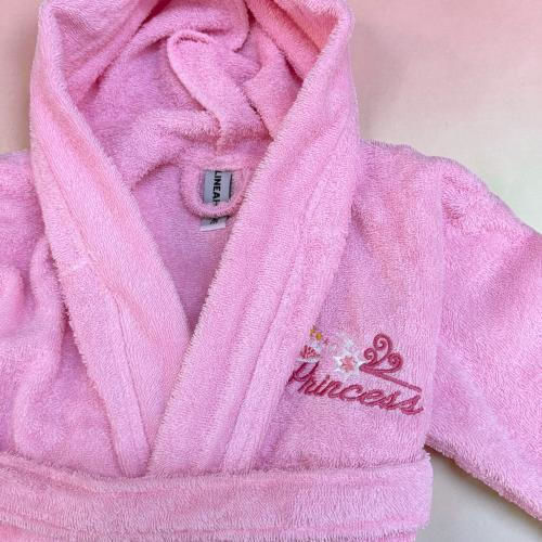 Linea Home Halat De Baie Pentru Copii Princess Roz Cu Glugă