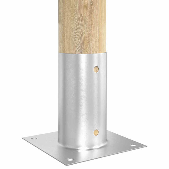 vidaXL Post Support for Garden Fence Made of Metal 15x15x15cm 4 Pieces Silver