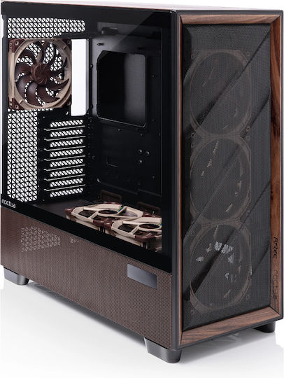 Antec Flux Pro Gaming Vollständiges Turm Computergehäuse mit Seitenfenster Noctua Edition Schwarz/Wood