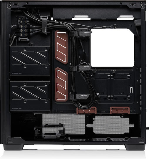 Antec Flux Pro Gaming Vollständiges Turm Computergehäuse mit Seitenfenster Noctua Edition Schwarz/Wood