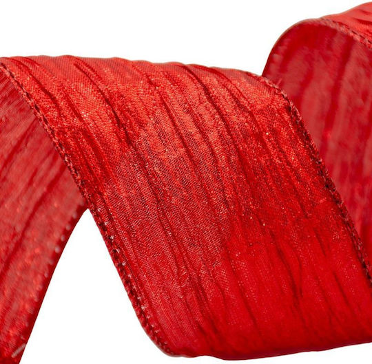 Crimped Ribbon 6.3cmx3m Red Red