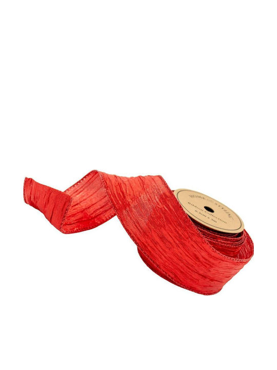 Crimped Ribbon 6.3cmx3m Red Red