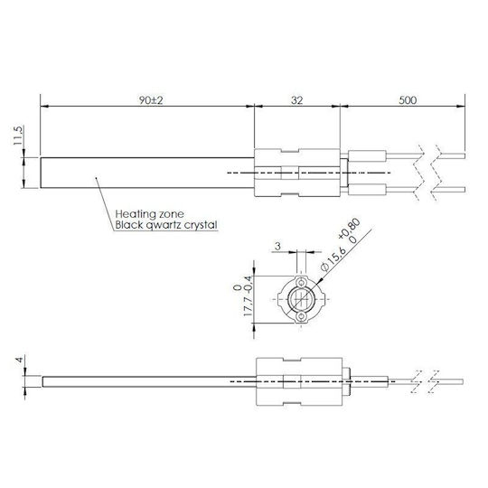 Кристална Отоплителна Устойчивост За Пелетна Печка Eco Spar Burnit Palazzetti Ravelli Mcz Дължина 122mm 300w X3