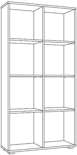 Smart 8p Библиотека Подова Дървена Кафява 74x25x146cm