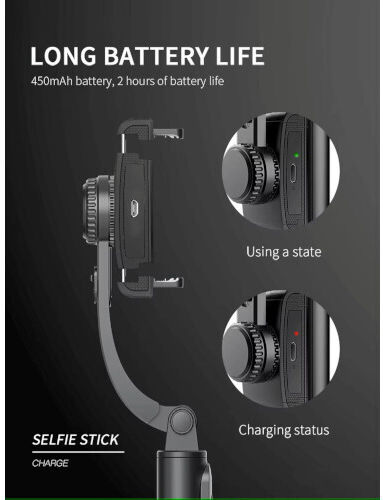 Q8 Phone Gimbal with 2 Operating Hours Black