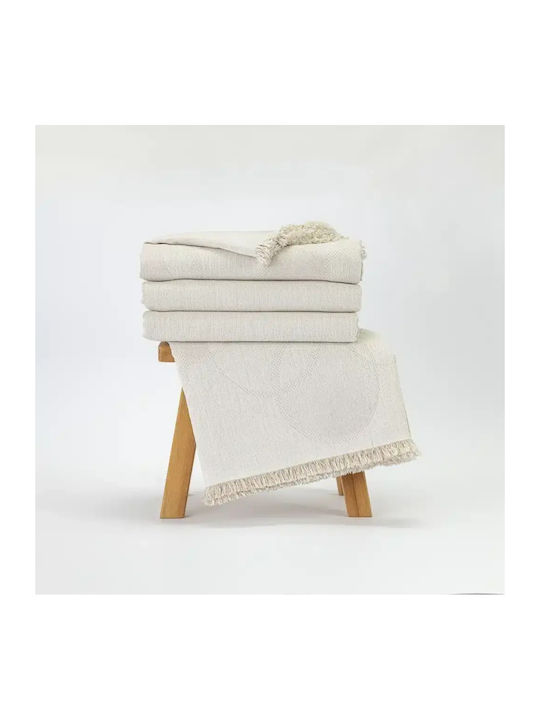 Borea 0 X Decken & Couchdecken Zweisitzer-Sofa Überwurf 180x250cm Ecru