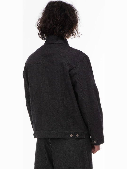 Denim Jacke Washed Schwarz