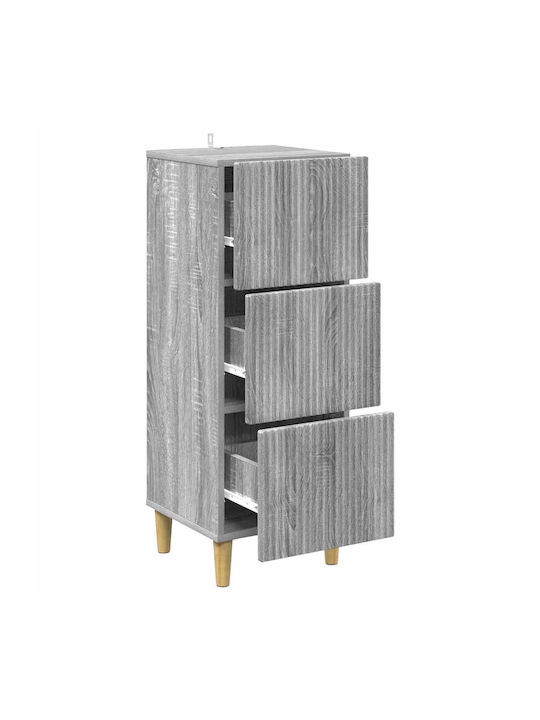 Wooden Storage Drawers with 3 Drawers L33xW34.5xH90cm