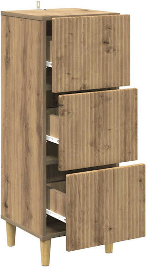 Comodă de Depozitare din Lemn cu 3 Sertare M33xL34.5xÎ90cm