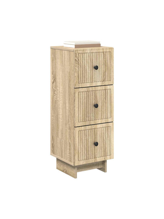 Wooden Storage Drawers with 3 Drawers L33xW34.5xH90cm