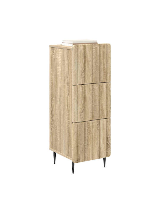 Wooden Storage Drawers with 3 Drawers L33xW34.5xH92cm