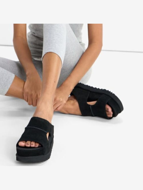 UGG Goldenstar Leather Women's Sandals Flatforms Black
