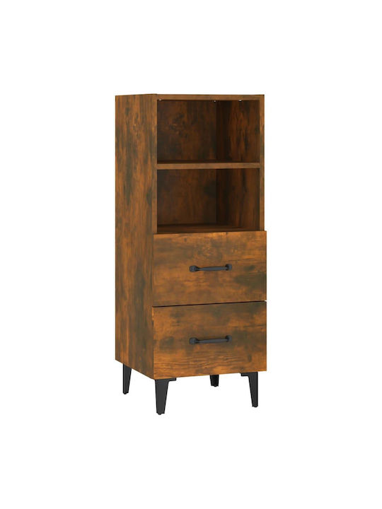 Drawers Storage Wooden Smoky Oak L34.5xW34xH90cm