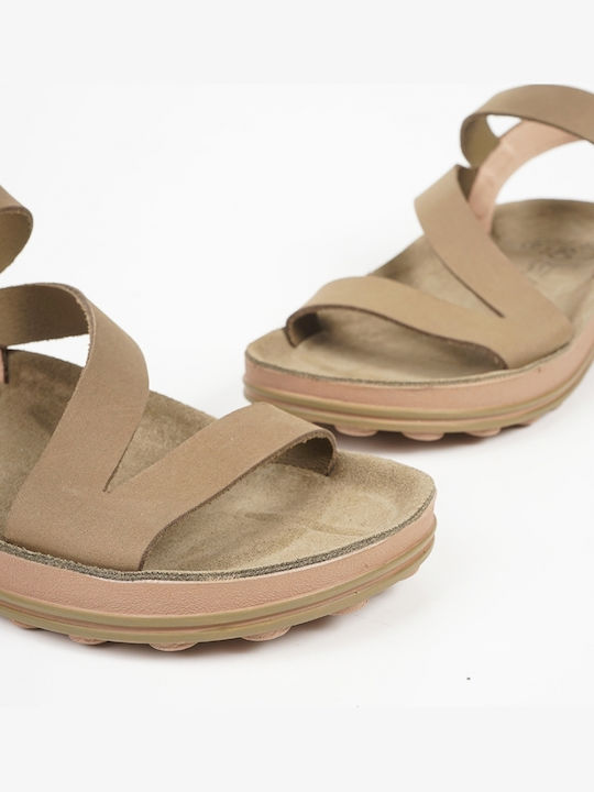 Emma Leather Women's Anatomic Sandals Khaki