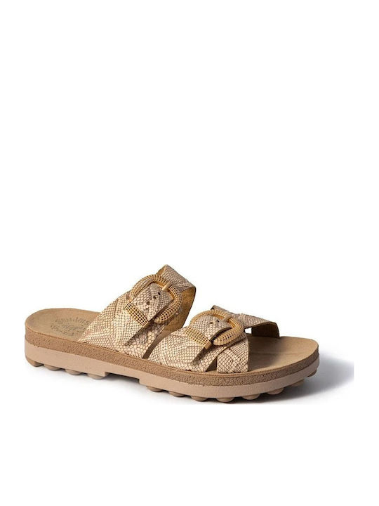 Fantasy Leather Women's Anatomic Flat Sandals Rose Gold