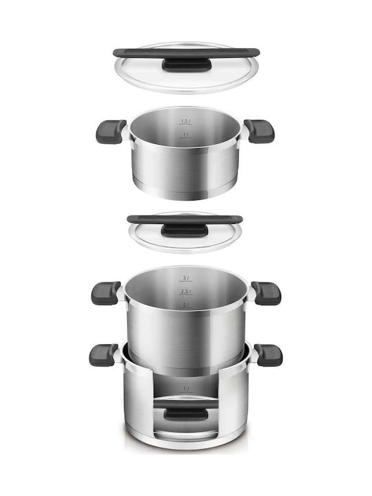 Tescoma Royalty Line Töpfe Set aus Rostfreiem Stahl 3 Teile