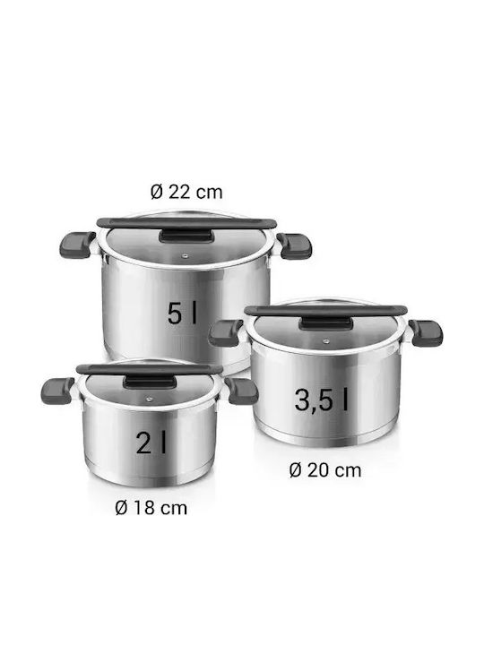 Tescoma Royalty Line Töpfe Set aus Rostfreiem Stahl 3 Teile