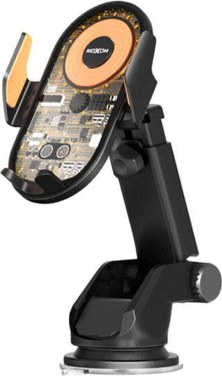 Moxom MX-VS105 Car Mobile Mount with Adjustable Hooks and Wireless Charging Black