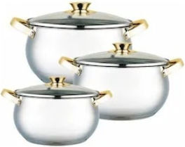 Royalty Line Töpfe Set aus Rostfreiem Stahl 3 Teile