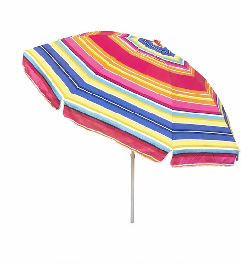 Folding Beach Umbrella Diameter 2.4m Gray