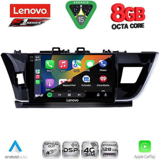 Lenovo Car Audio System for Toyota Corolla 2013-2016 (Bluetooth/USB/WiFi/GPS/Apple CarPlay/Android Auto) with 10" Touch Screen