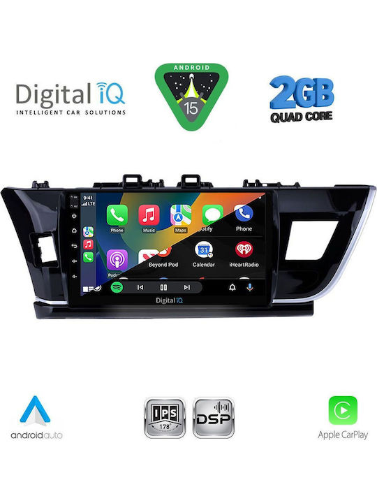 Digital IQ Car Audio System for Toyota Corolla 2013-2016 (Bluetooth/USB/WiFi/GPS/Apple CarPlay/Android Auto) with 10" Touch Screen